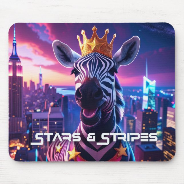 US Flagge Zebra Zanzibar Mousepad (Vorne)