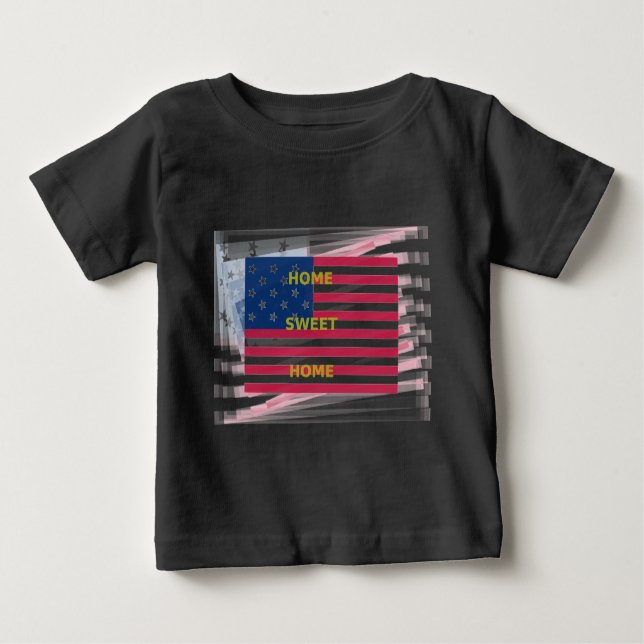 US-Flagge "Zuhause Sweet Zuhause" Art Print Baby T-shirt (Vorderseite)