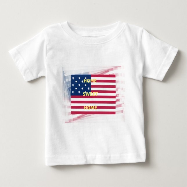 US-Flagge "Zuhause Sweet Zuhause" Art Print Baby T-shirt (Vorderseite)