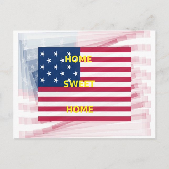 US-Flagge "Zuhause Sweet Zuhause" Art Print Postkarte (Vorderseite)