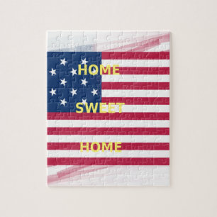 US-Flagge "Zuhause Sweet Zuhause" Art Print Puzzle