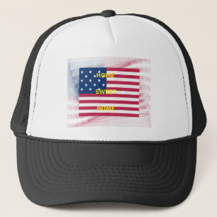 US-Flagge "Zuhause Sweet Zuhause" Art Print Truckerkappe