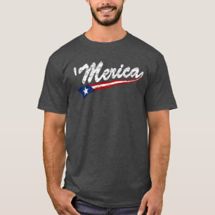 US-Flaggen-ArtSwoosh 'Merica (beunruhigt) T - T-Shirt