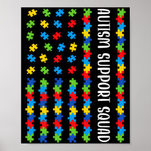 US-Flaggen-Autismus-Bewusstseins-Puzzle-Unterstütz Poster