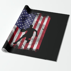 US-Flaggen-Basketball Vintage Patriotischer Basket Geschenkpapier
