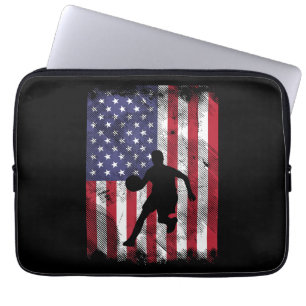 US-Flaggen-Basketball Vintage Patriotischer Basket Laptopschutzhülle