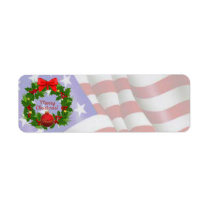 US-Flaggen-frohe Weihnacht-Karte