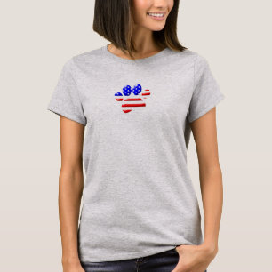 US-Flaggen-Hundepfotenabdruck T-Shirt