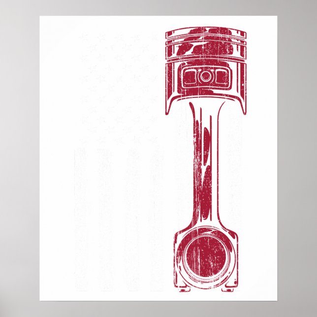 US-Flaggen-Kolben-Muskelauto Poster (Vorne)