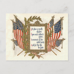 US-Flaggen-Kranz Memorial Day Postkarte