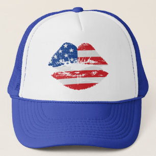 US-Flaggen-Lippenhut Truckerkappe