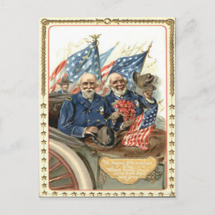 US-Flaggen-Parade der Union-Veteranen des Bürgerkr Postkarte