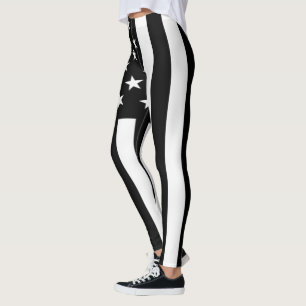 US-Flaggenamerikaner Schwarz-weiß Leggings