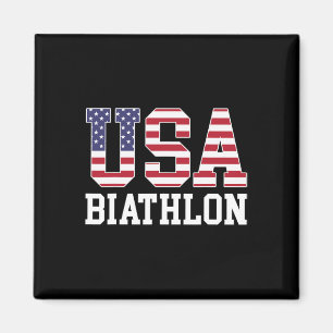 US-Flaggenbiathlonistin - Amerikanerin Biathlon fü Magnet