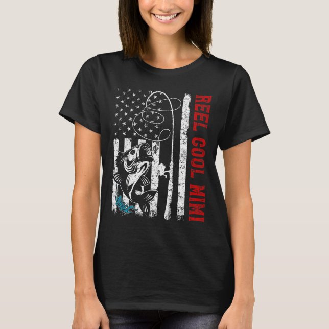 US-Flaggenfischerei Cool Mimi Fischerei Fischer Fi T-Shirt (Vorderseite)