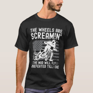 US-Flaggenflache Motorradrennen T-Shirt