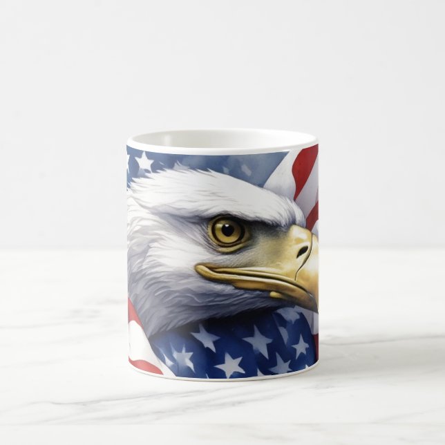 US-Flaggenfreiheit Adler Motivierend Inspiration Kaffeetasse (Mittel)