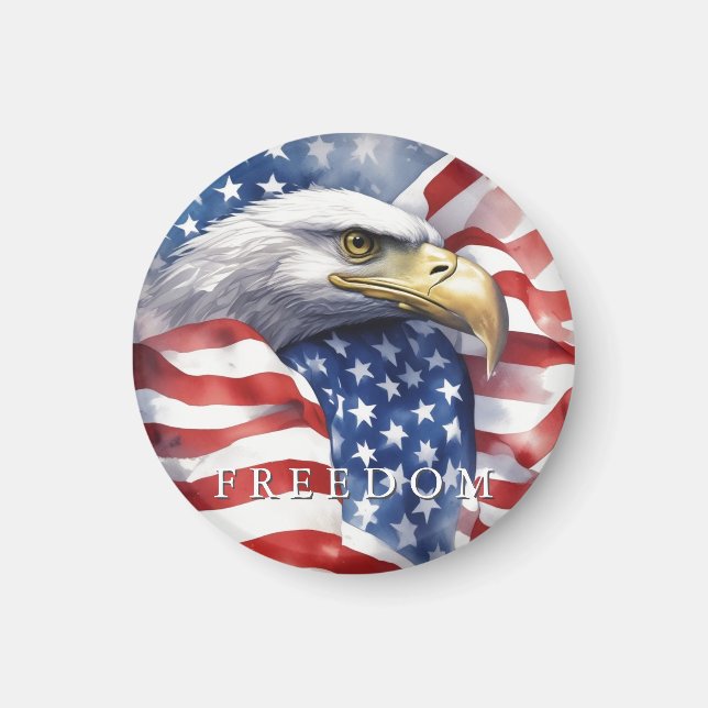 US-Flaggenfreiheit Adler Motivierend Inspiration Magnet (Vorne)