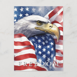 US-Flaggenfreiheit Adler Motivierend Inspiration Postkarte