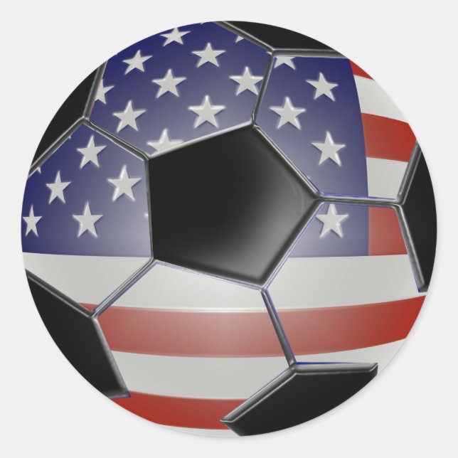 US-Flaggenfußball Runder Aufkleber (Vorderseite)