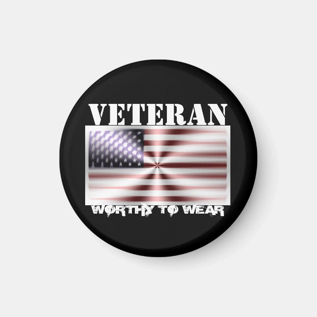 US-Flaggenschild - Veteran - es lohnt sich zu trag Magnet (Vorne)