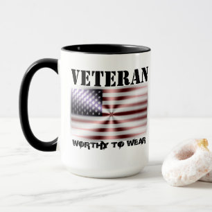 US-Flaggenschild - Veteran - es lohnt sich zu trag Tasse