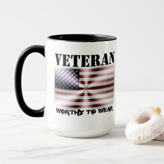 US-Flaggenschild - Veteran - es lohnt sich zu trag Tasse