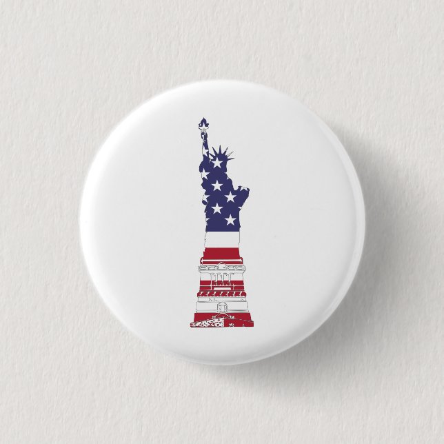 US-Flaggenstatue Button (Vorderseite)