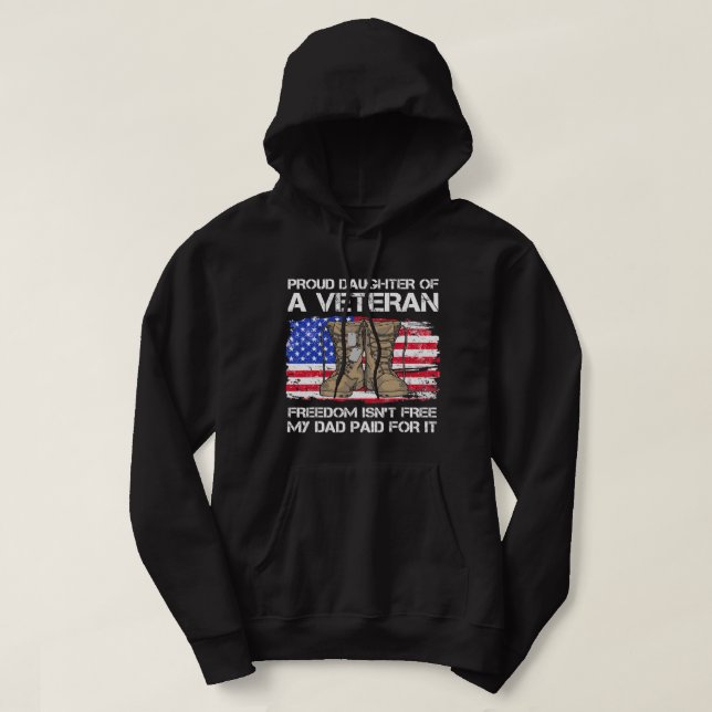 US-Flaggenstolz-Tochter eines erfahrenen US-Militä Hoodie (Design vorne)