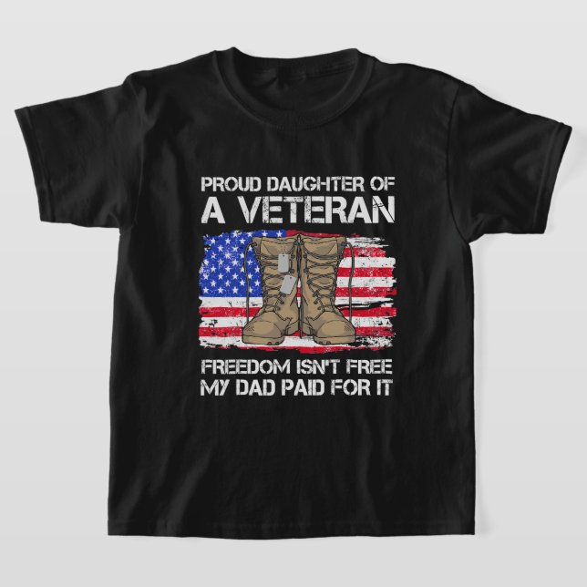 US-Flaggenstolz-Tochter eines erfahrenen US-Militä T-Shirt (Ablage )