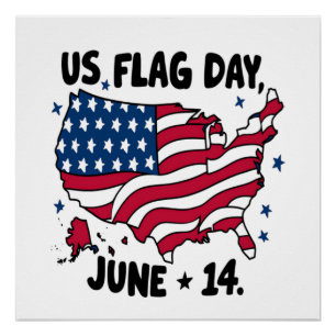 US-Flaggentag Amerikas 250. Geburtstag - US-Flagge Poster