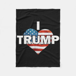 US Flags Herz I Liebe Trump Witz 4. Juli Fett Fleecedecke