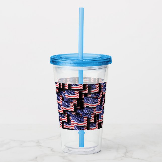 US Flags Patriotic Fun Acryltrinkbecher (Vorderseite)