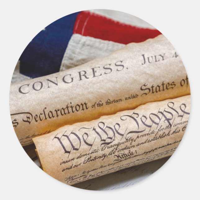 US Founding Documents Runder Aufkleber (Vorderseite)