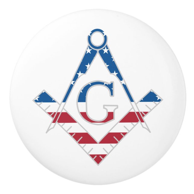 US Freemasonic Symbol Keramikknauf (Vorderseite)