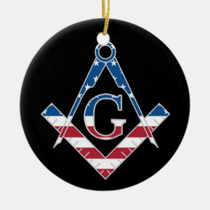 US Freemasonic Symbol Keramikornament