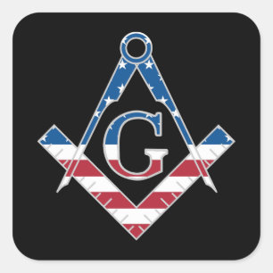 US Freemasonic Symbol Quadratischer Aufkleber
