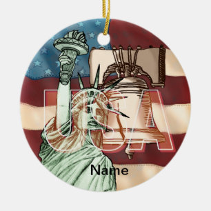 US-Freiheitsflagge Keramik Ornament