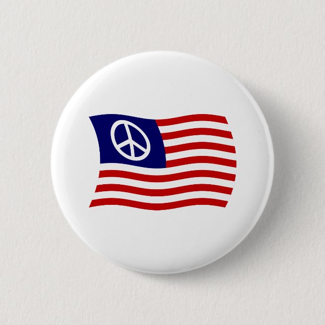 US-Friedenszeichen-Flagge Knopf Button (Vorderseite)
