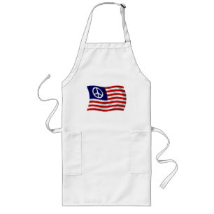 US-Friedenszeichen-Flaggen-Schürze Lange Schürze