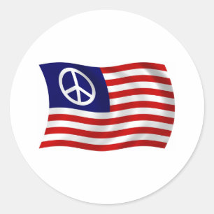 US-Friedenszeichen-Flaggenaufkleber Runder Aufkleber