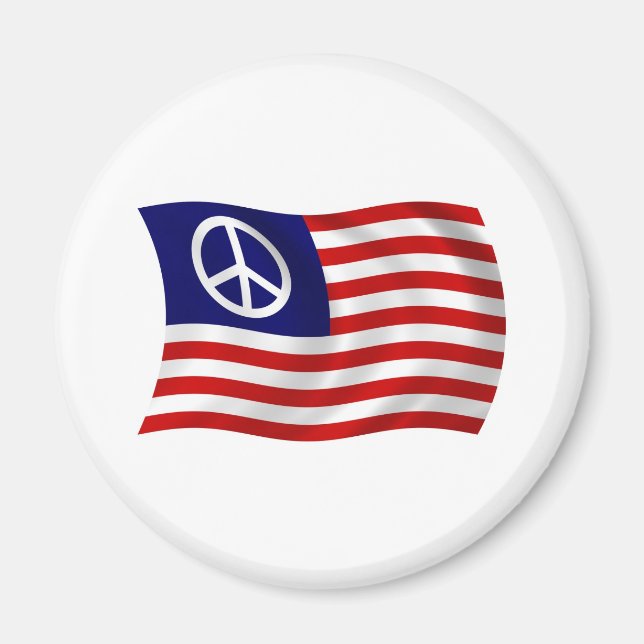 US-Friedenszeichen-Flaggenmagnet Magnet (Vorne)