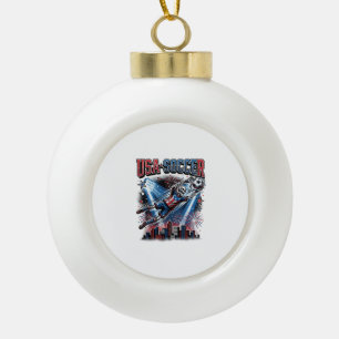 US-Fußball Skelett Stürmer Nationen Premium Sport Keramik Kugel-Ornament