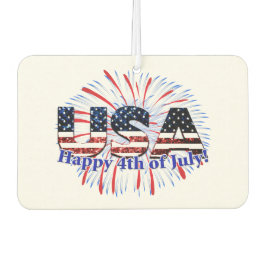 US-Glitzer mit Textflagge Feuerwerk am 4. Juli Autolufterfrischer