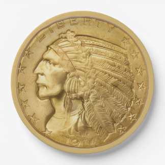 US-Goldstück Pappteller