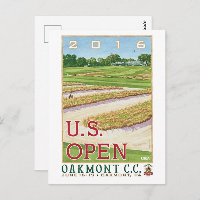 US Golf open 2016 oakmont pa, Geschenke Postkarte (Vorne/Hinten)