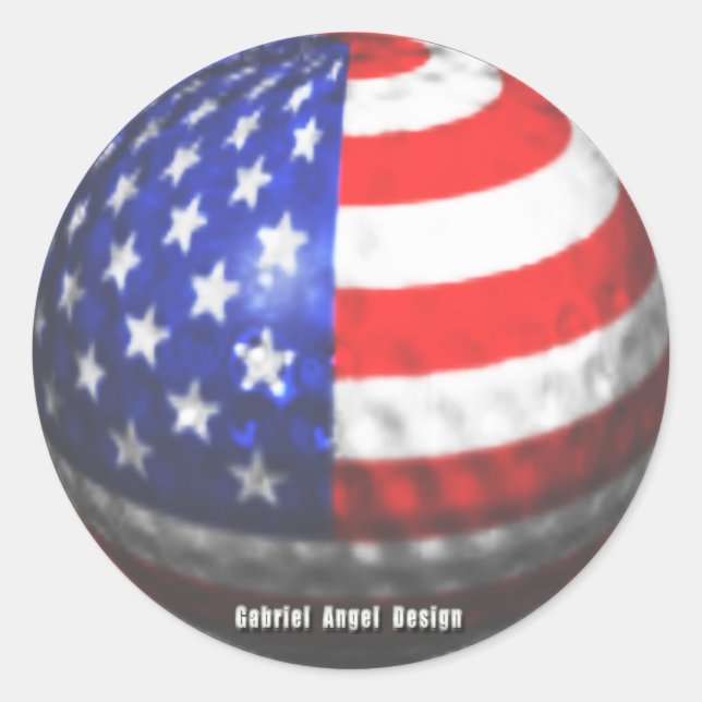 US Golf Runder Aufkleber (Vorderseite)