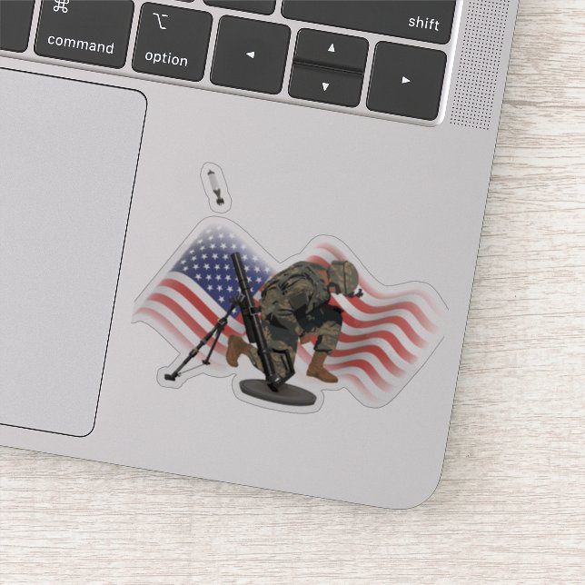 US Gunner mit M224 Mortar Aufkleber (Detail)