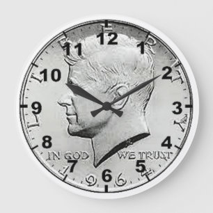 "US Half Dollar Coin" design wall clocks Große Wanduhr