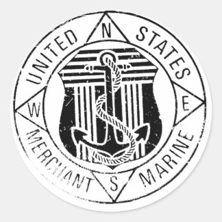 US-Handelsmarine von: David Lee Runder Aufkleber